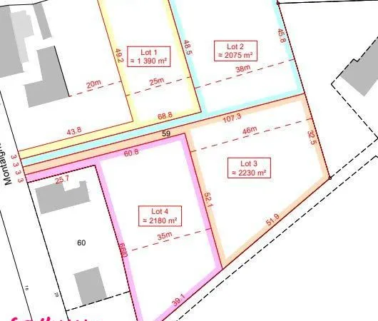 Terrain 1390 m² Boucé
