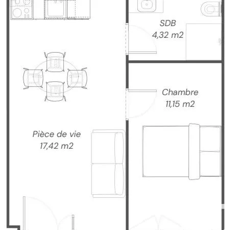 Appartement 2 pièces 33 m²