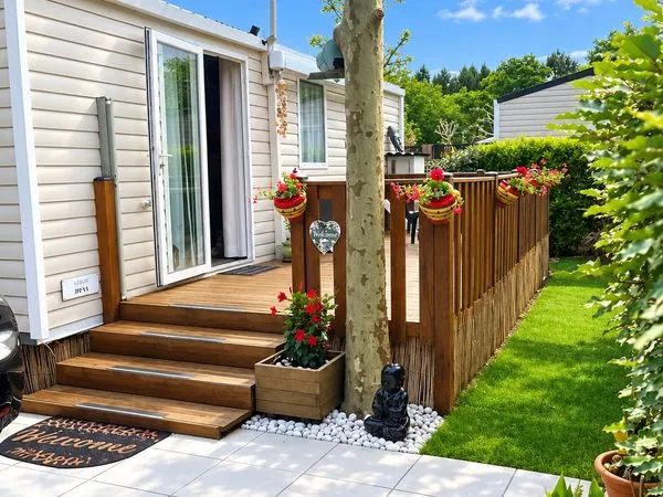 🌿 mobil-home 2022 -tres bon etat- 2 chambres -6 couchages-tout équipé - camping ouvert à l'année - p