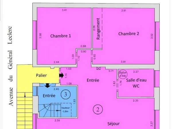 Appartement 3 pièces 56 m²