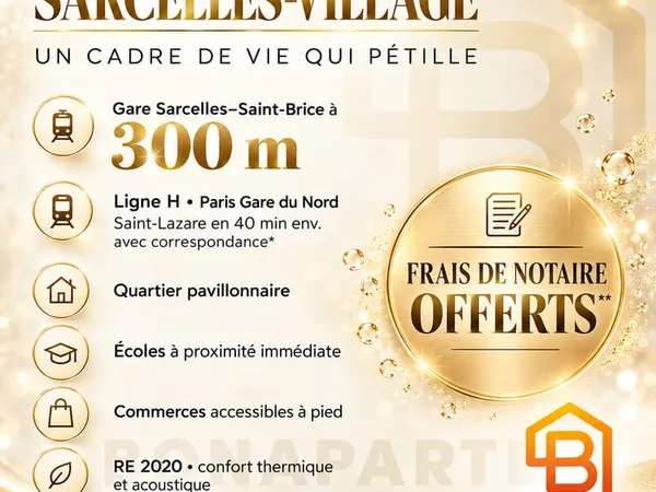 Appartement 63 m² 3 pièces neuf limite saint Brice/Sarcelles Village