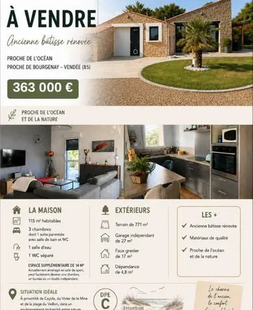Maison de charme proche de l'océan