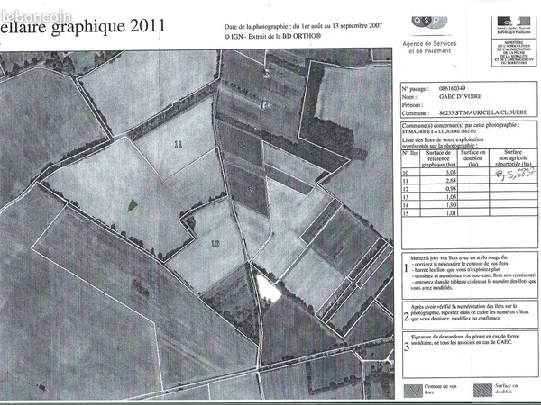 22 Ha Terres agricoles 86160