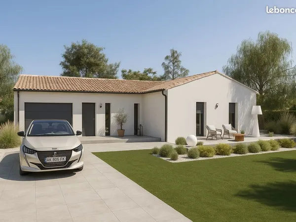 Maison de 74.44 m² sur un terrain de 917 m² à AIGRE en CHARENTE (16)
