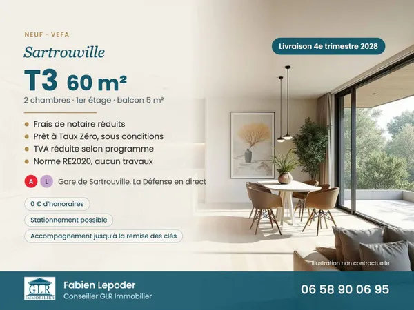 Appartement 3 pièces 60 m²