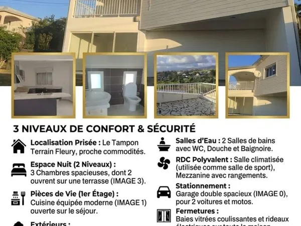 Maison Vente Le Tampon 4p 175m² 349000€