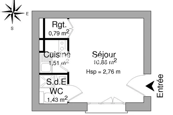 Appartement meublé 1 pièce 15 m²