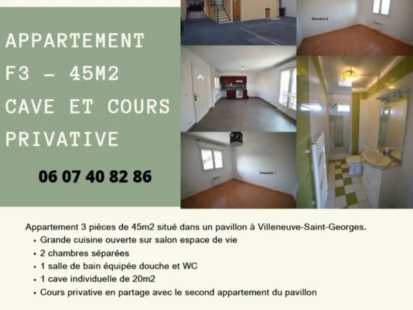 Appartement F3 45m2 a louer