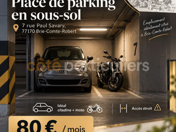 A Louer Place de Parking en sous-sol