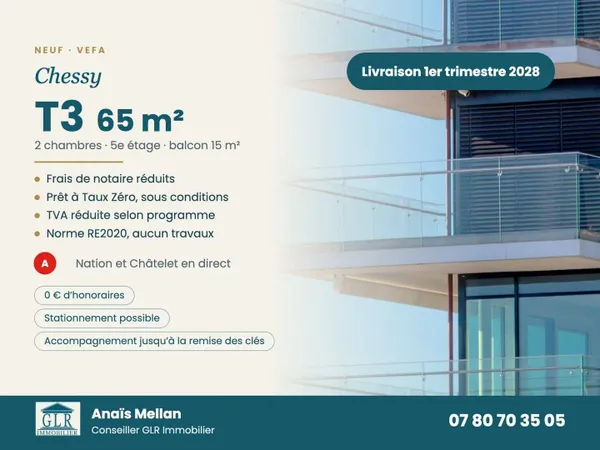 Appartement 3 pièces 65 m²