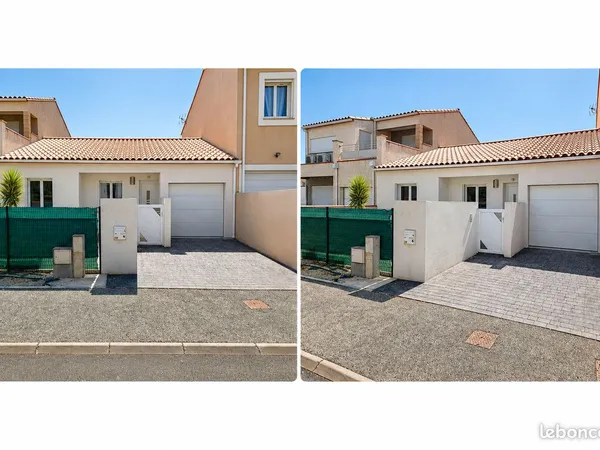 MAISON T3 DE PLAIN-PIED - 75,3 m² - GARAGE - STATIONNEMENT - 83 m² D'EXTÉRIEURS
