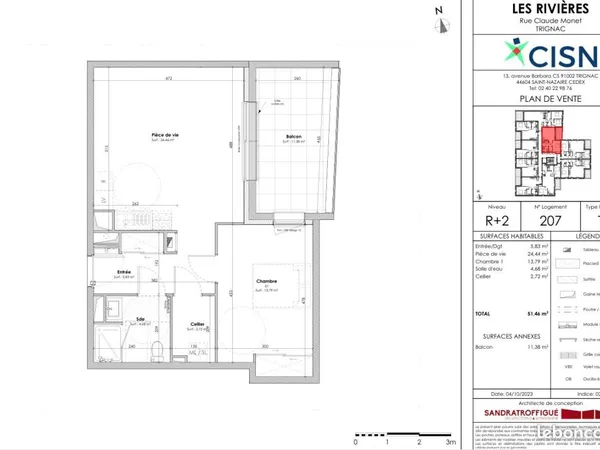 Appartement 2 pièces 51 m²