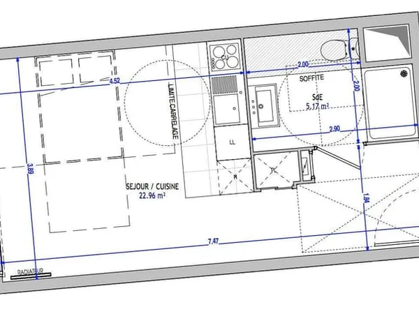 Appartement 1 pièce 28 m²