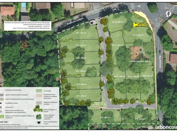 Terrain 652 m² Gradignan