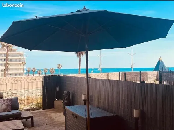 Studio Haut de gamme, Terrasse 30m2 vue mer, clim, fibre, Résidence de standing