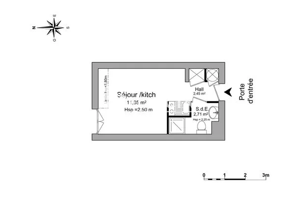 Appartement 1 pièce 17 m²