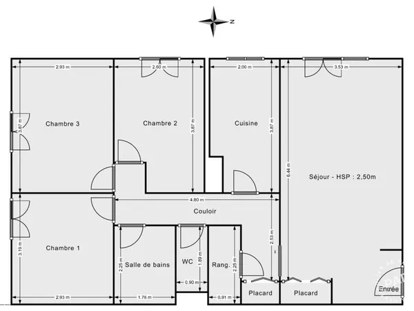 Appartement 4 pièces 74 m²