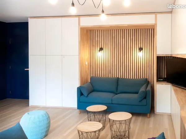 T2 de 48 m² à louer au mois, à 8 min de la plage, 2 de la gare de La Baule Les Pins, 15 de St-Nazair