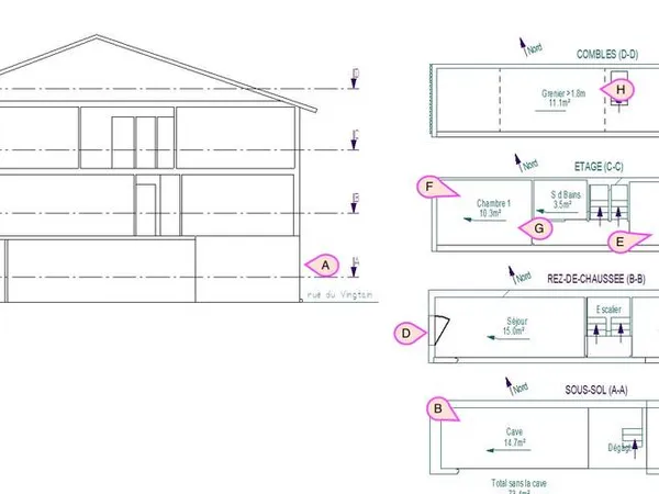 Maison 3 pièces 60 m²