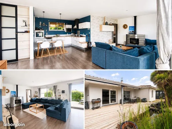 Maison de plain-pied 98m² avec piscine chauffée — Le Porge Bourg