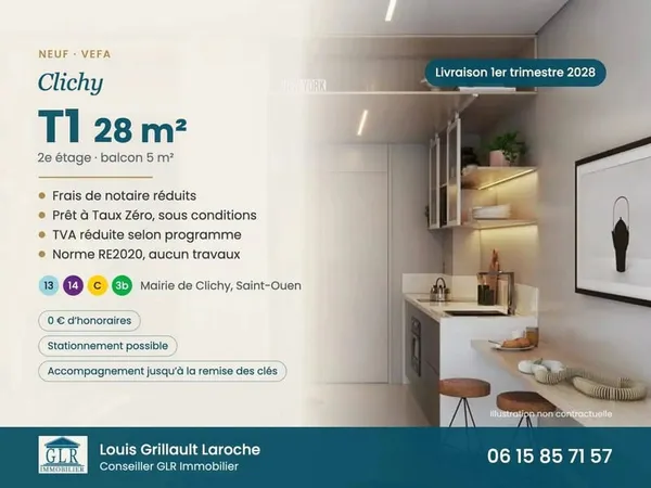 Appartement 1 pièce 28 m²