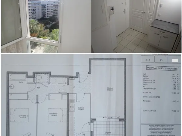 Appartement trois pièces confortable rénové vue sur jardin calme garage double