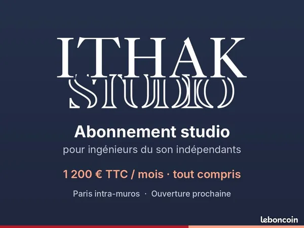Abonnement studio d'enregistrement Paris - ingé son