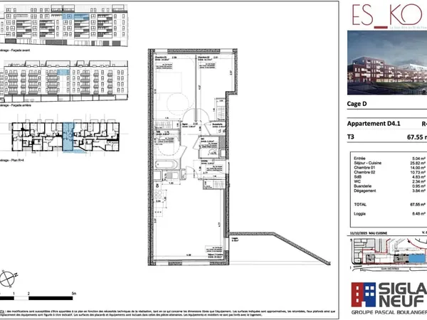 Appartement 3 pièces 67 m²