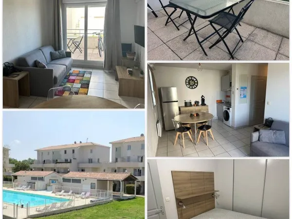 T2 35m2 exposition est + piscine + parking