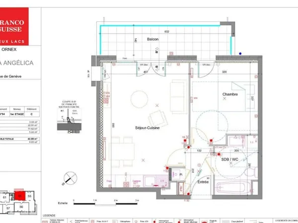 Appartement 2 pièces 43 m²