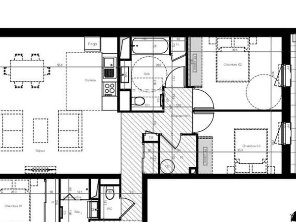 Appartement 3 pièces 89 m²