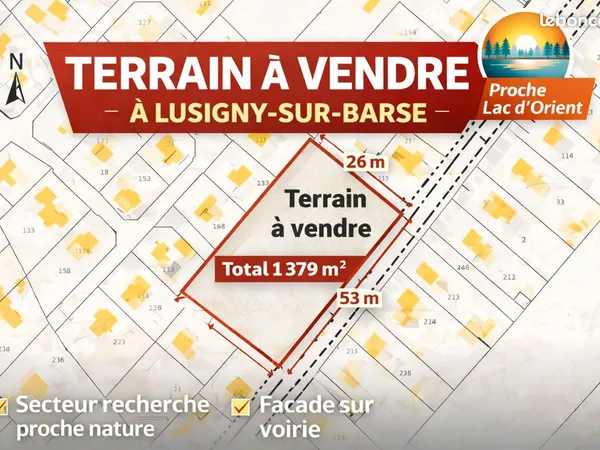 Terrain 1379 m² LUSIGNY SUR BARSE