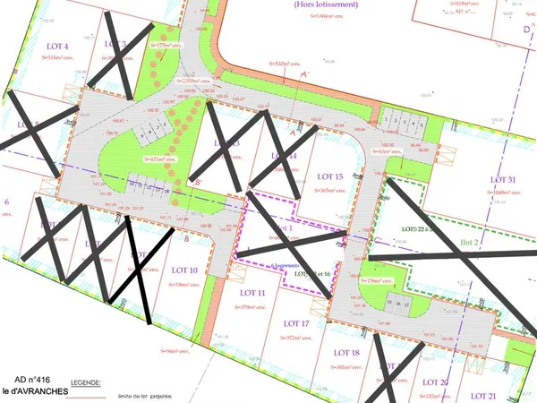 Terrain 412 m² Avranches