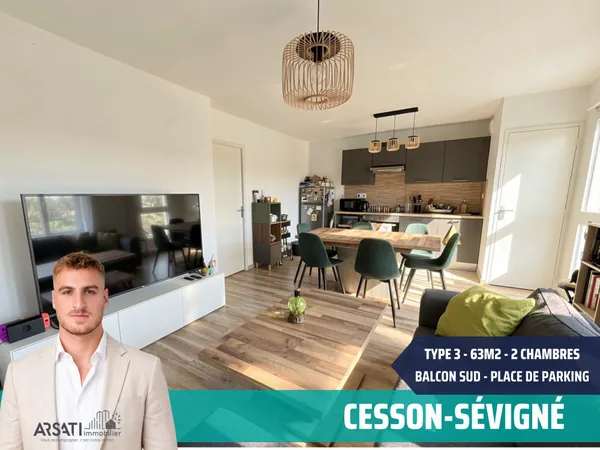 APPARTEMENT 63M2 HABITABLE - LIBRE D'OCCUPANTS - BALCON - PLACE