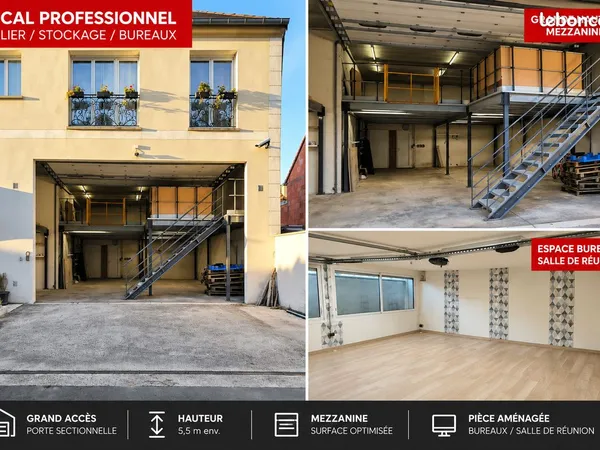 À louer - Entrepôt industriel 242 m² avec bureau et mezzanine