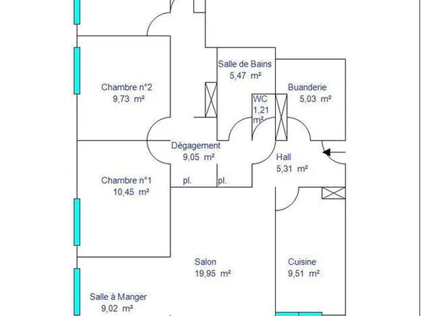 Appartement 5 pièces 106 m²