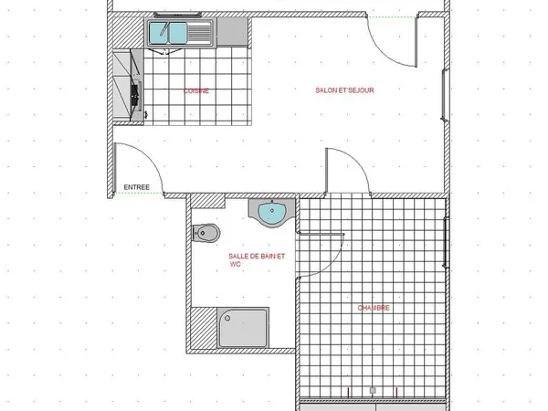 Location Appartement F2 de 39 m² (non meublé)
