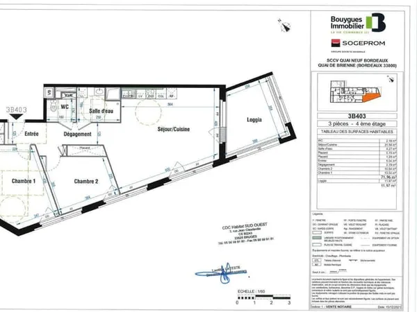 Appartement 3 pièces 72 m²