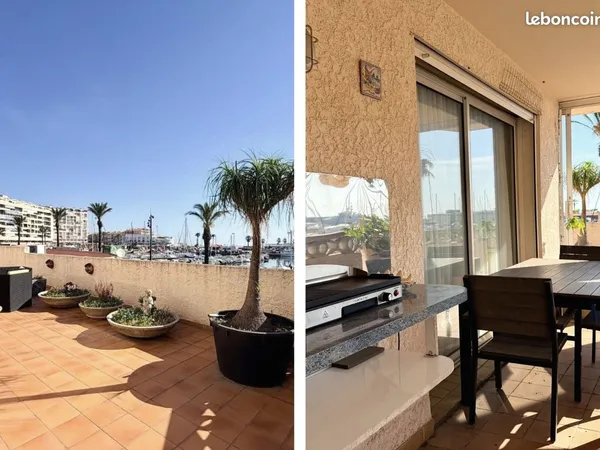 À louer à l'année - Appartement meublé 4 pièces de 160 m² sur le port de Saint-Cyprien