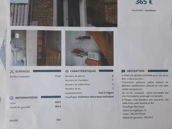 Maison de Pecheur 2 pièces