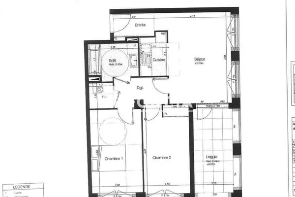 Appartement 3 pièces 60 m²