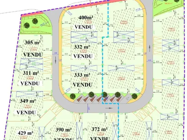 Terrain constructible dans un lotissement proche de la mairie