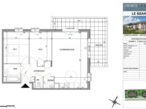 Appartement NEUF T3 au dernier étage - Thonon, le Sizain