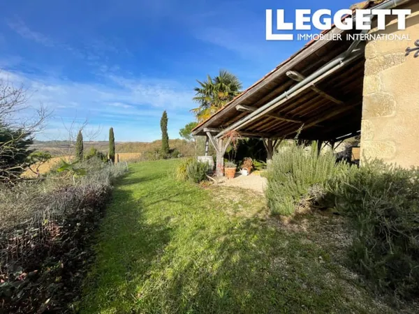 1H TOULOUSE, Gers, Maison en pierres, rénovée, de plain-pied sur 1HA30, belle vue Pyrénées