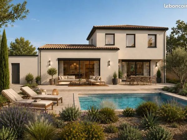 Maison contemporaine neuve de 109 m² avec 4 chambres, suite parentale et grand terrain de 907 m²