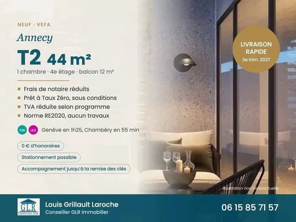 Appartement 2 pièces 44 m²