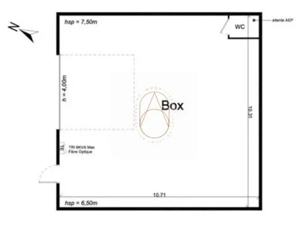 Local 1 pièce 110 m²