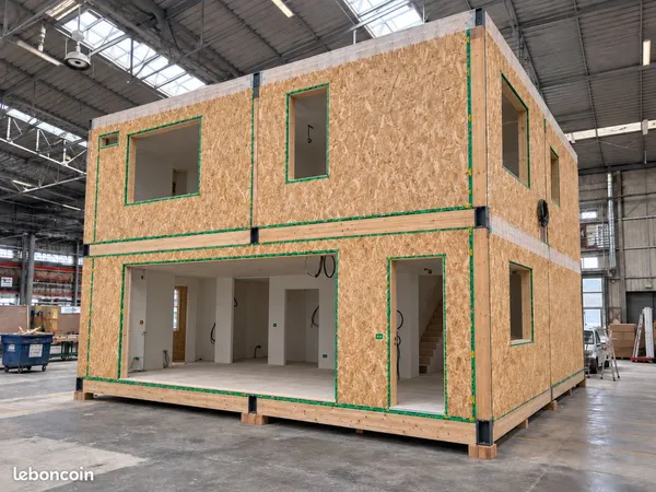 Maison T4 préfabriqué ossature bois 96m2 modulaire à finir