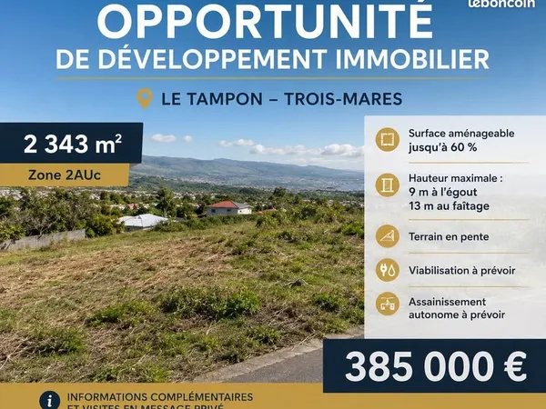 Terrain 2343m² - Trois Mares