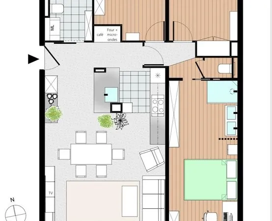 4P dernier étage piscine avec 2-3 places parking